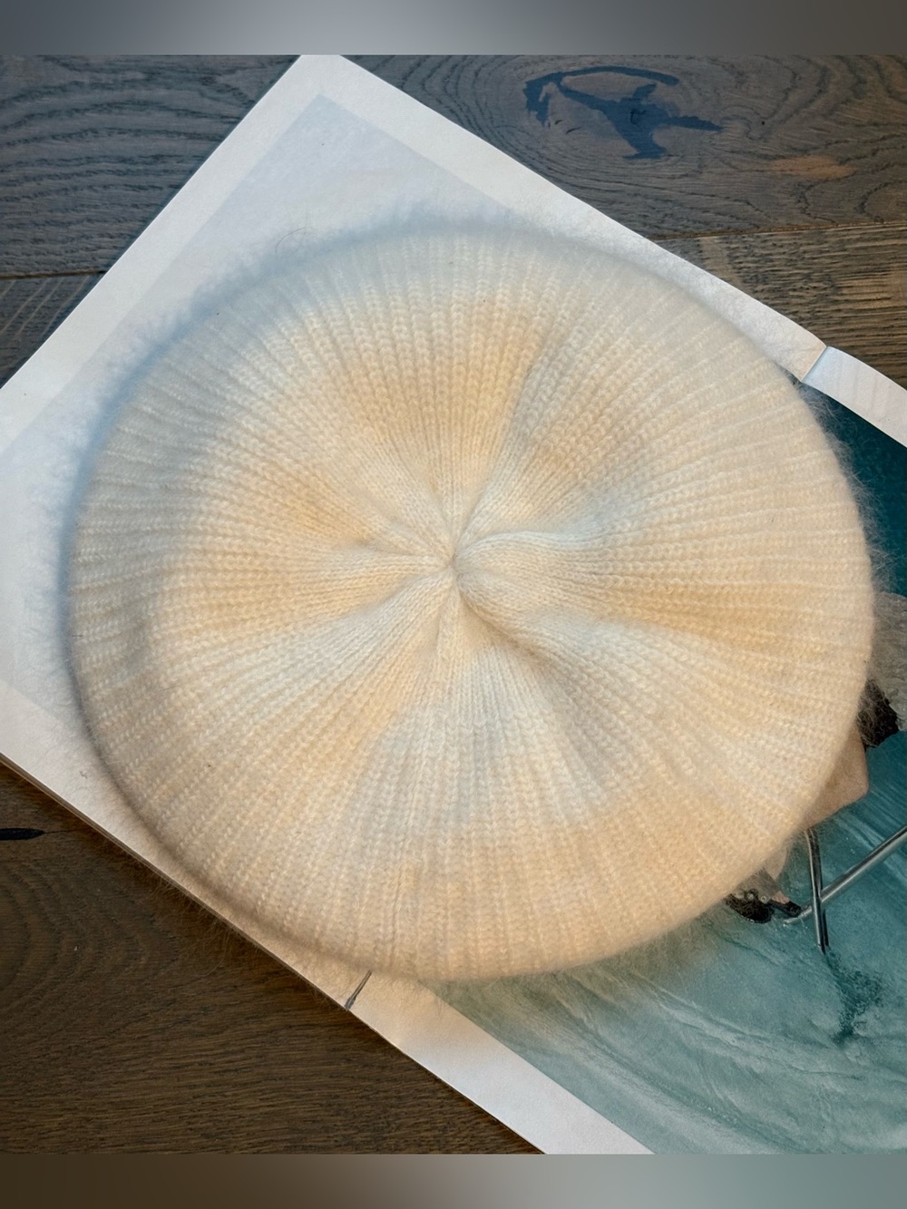 Vintage 80’s Liz Claiborne Angora Rabbit Hair Beret / Hat / Beanie In Off White